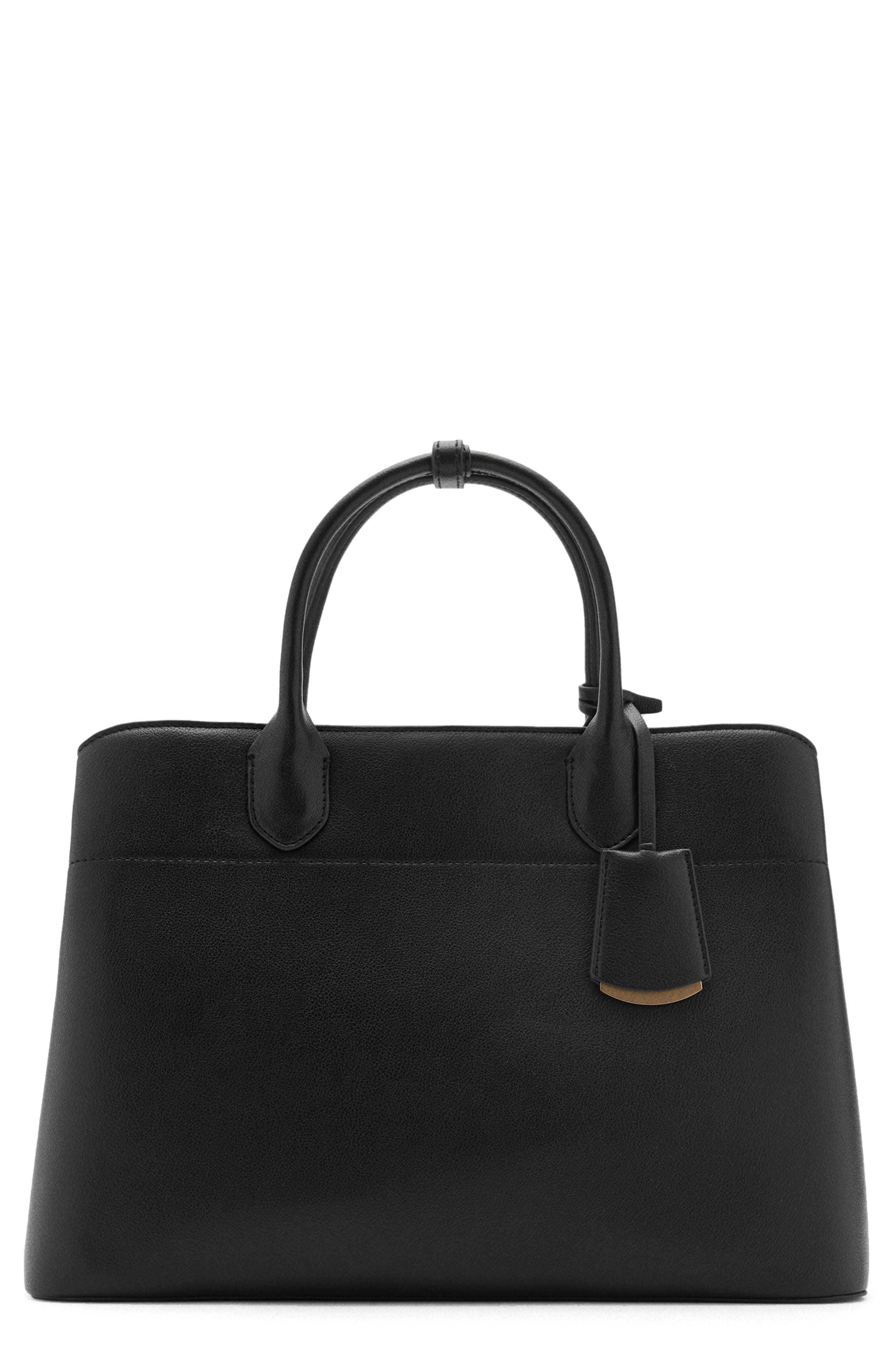 MANGO Faux Leather Shopper Bag, Main, color, 