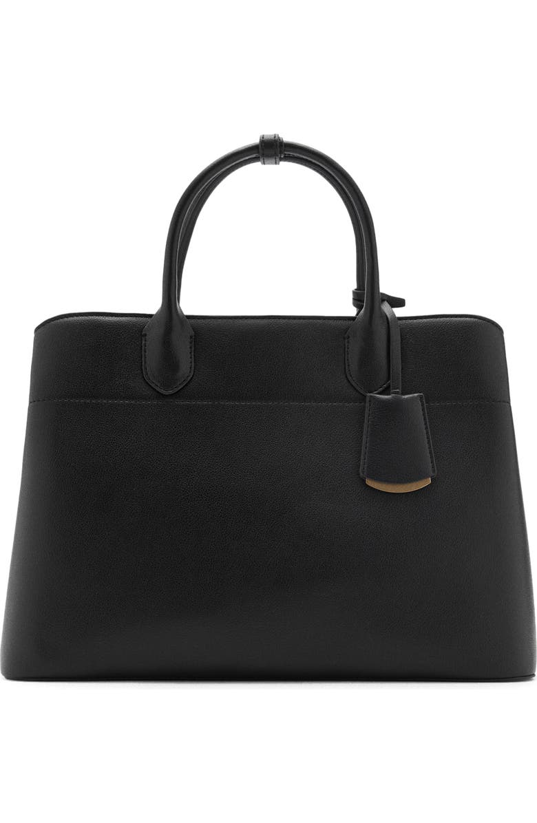 MANGO Faux Leather Shopper Bag, Main, color,