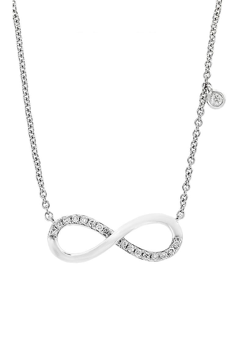 Diamond Infinity Pendant Necklace, Alternate, color, SILVER