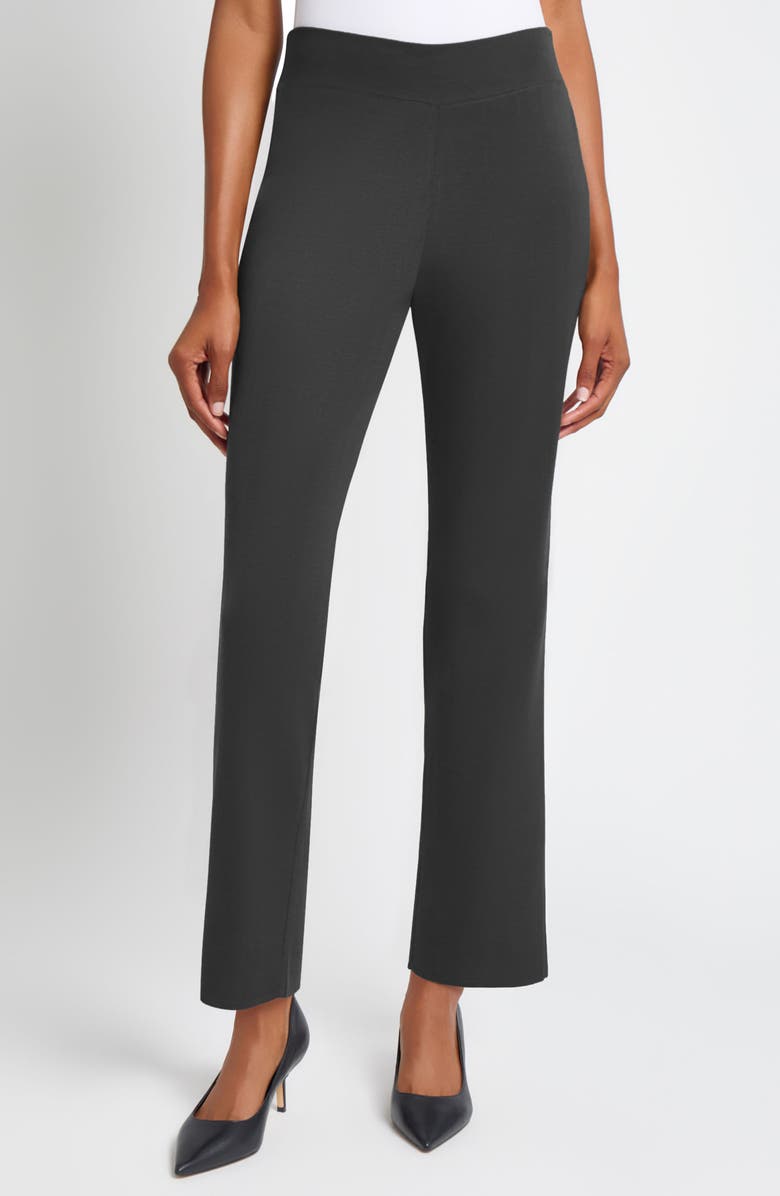 Ming Wang Pull-On Straight Leg Ankle Pants, Main, color, Granite