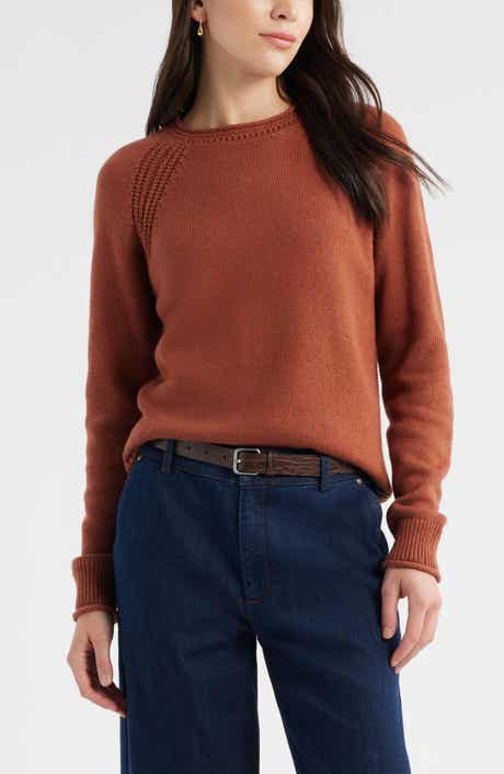 Caslon® Raglan Sleeve Roll Neck Wool & Cotton Sweater
