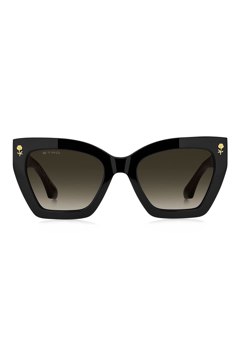 55mm Gradient Cat Eye Sunglasses, Main, color, BLACK/ BROWN SF