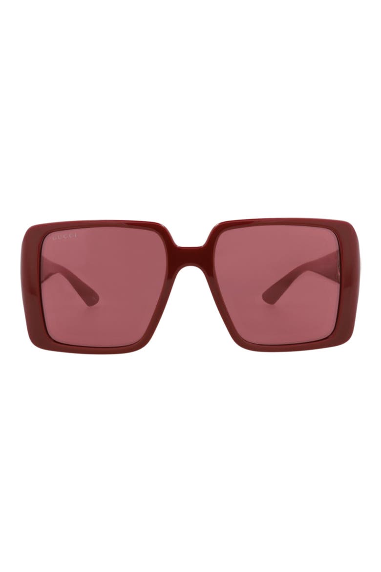 54mm Square Sunglasses, Main, color, BURGUNDY BURGUNDY RED