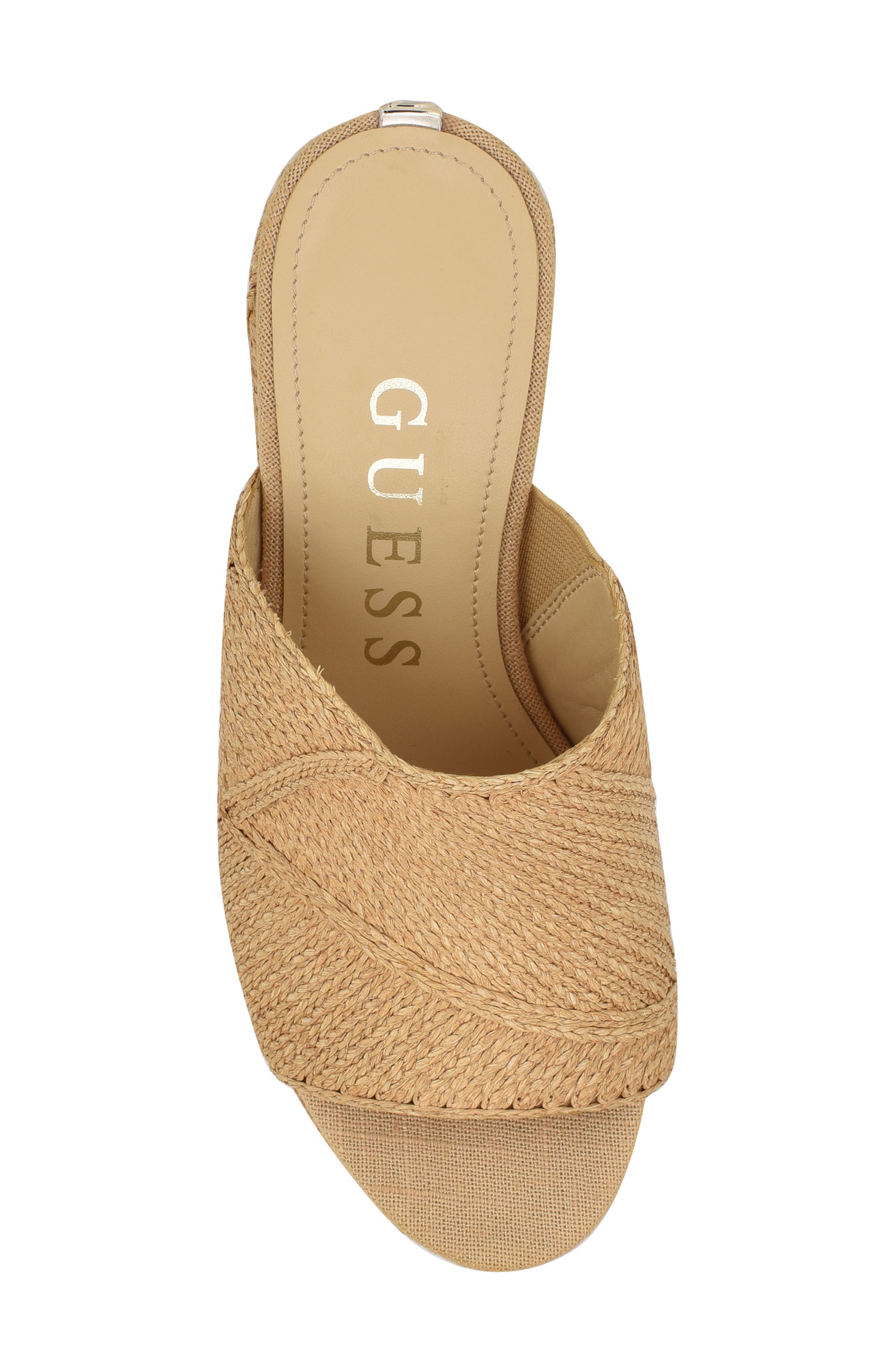 GUESS Evenz Platform Wedge Sandal, Alternate, color, Light Natural 110
