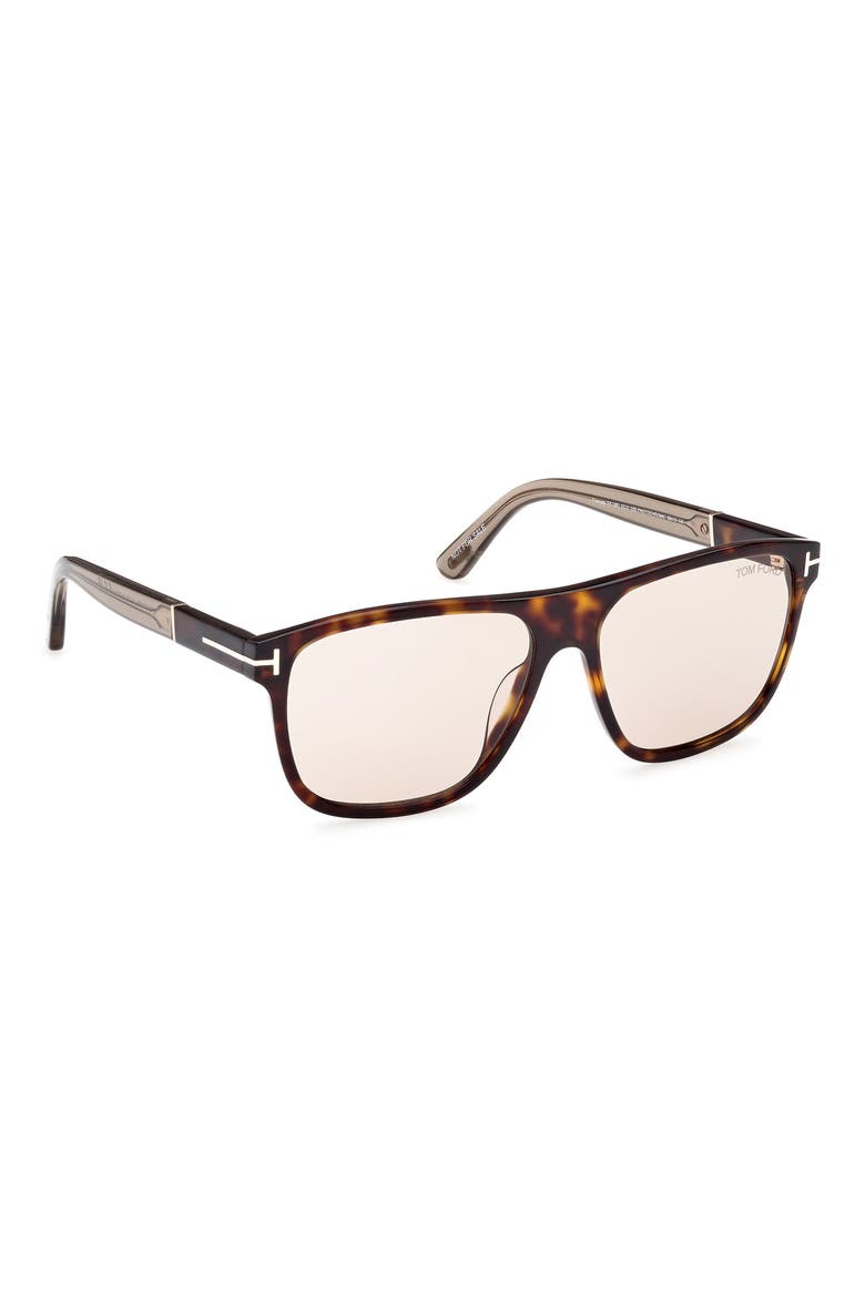 Frances 58mm Square Sunglasses, Alternate, color, DARK HAVANA / BROWN