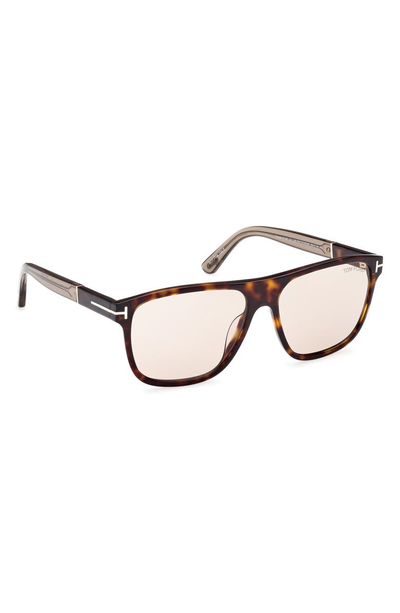 TOM FORD Frances 58mm Square Sunglasses, Alternate, color, Havana / Eco / Oyster