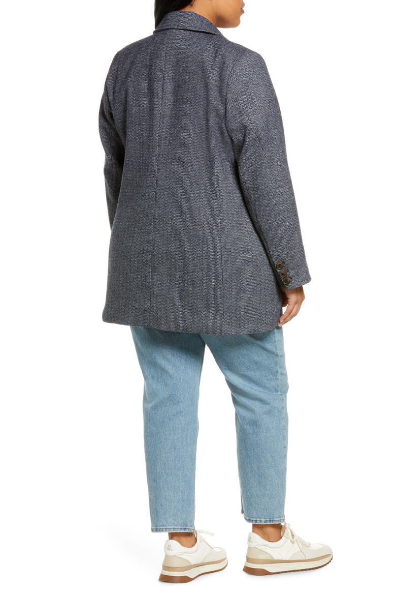 Double Breasted Blazer, Alternate, color, NAVY HERRINGBONE DONAGAL