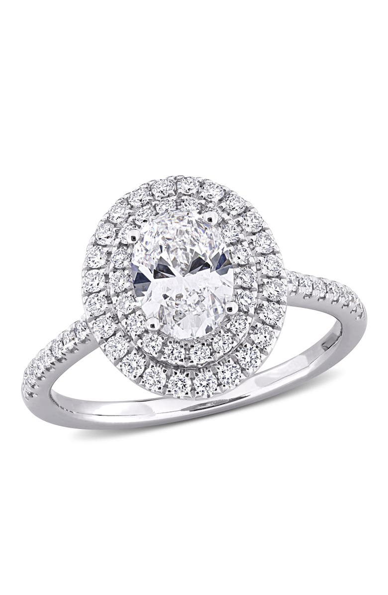 Julianna B. Lab-Grown Diamond Oval Double Halo Ring 14k, Main, color, White Gold