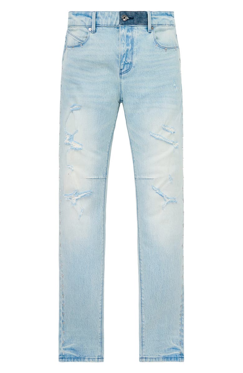 RtA Bryant Ripped Skinny Jeans, Main, color, Soft Horizon Side Cross