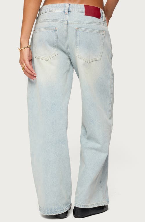 Edikted Ace Relaxed Low Rise Straight Leg Jeans In Blue
