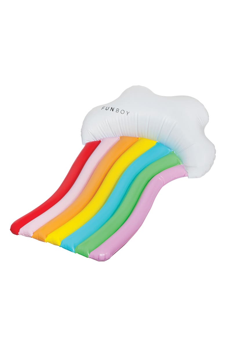FUNBOY Rainbow Cloud Lounger Pool Float, Main, color,