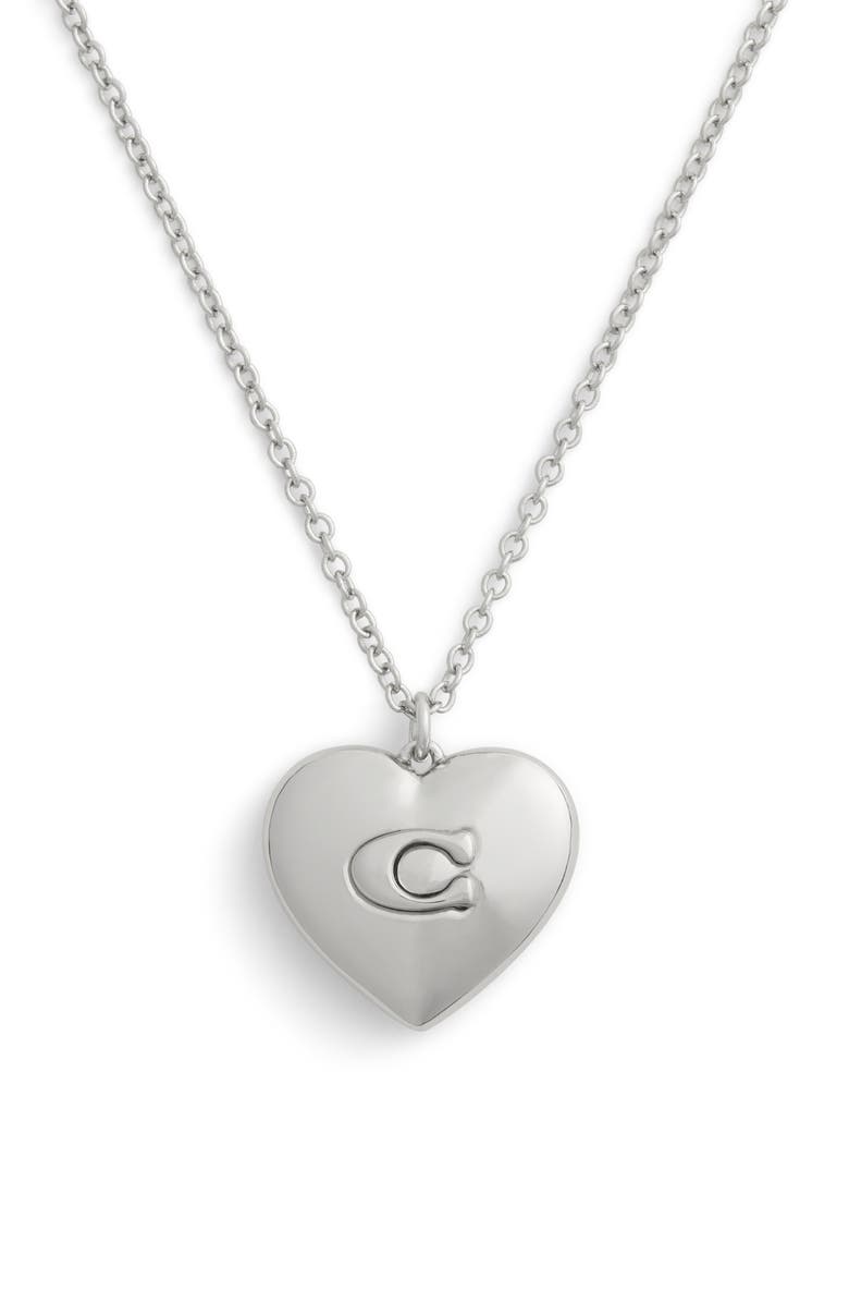 COACH Logo Pendant Necklace, Alternate, color, 