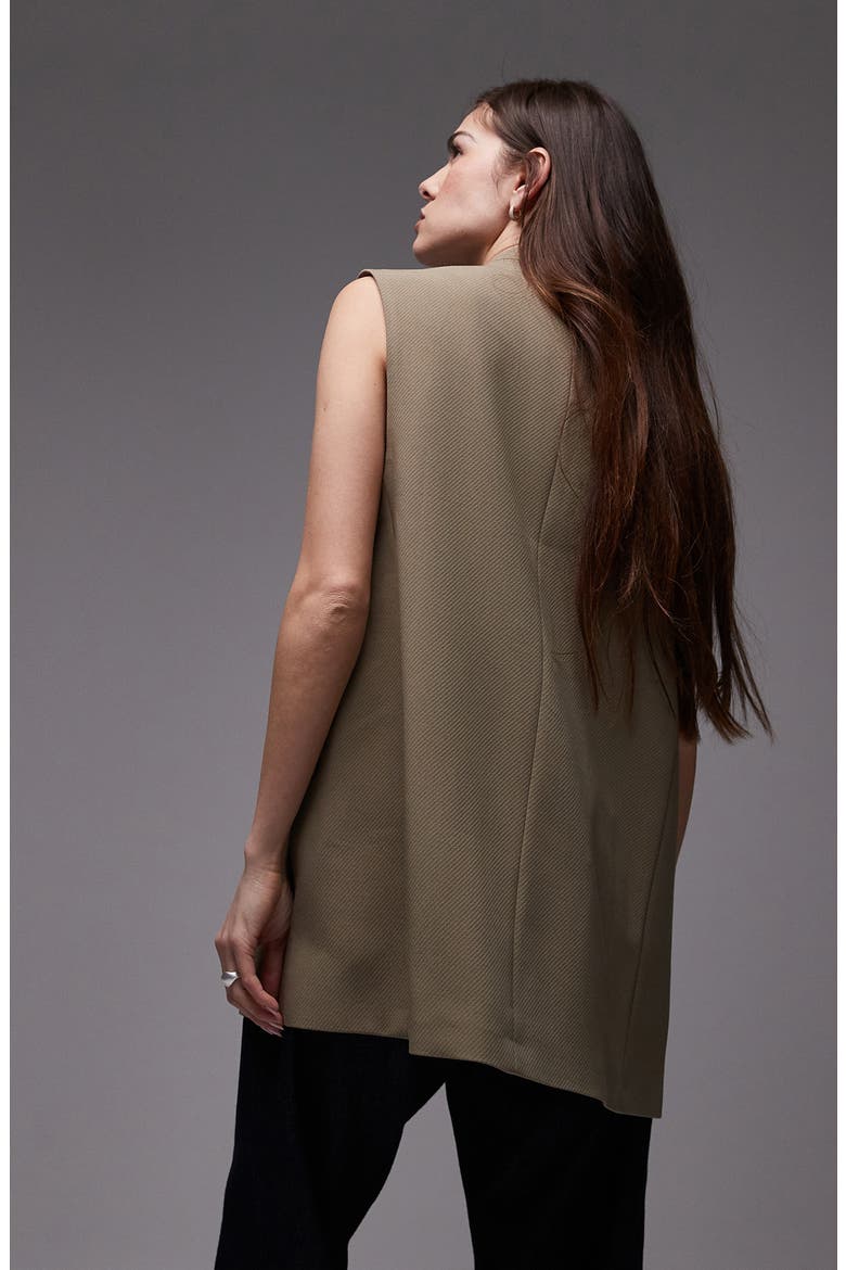 Chuck On Sleeveless Blazer, Alternate, color, BROWN