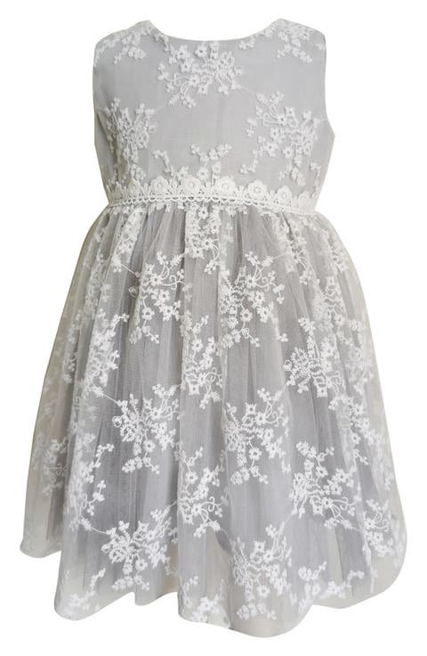 Kids' Floral Embellished Overlay Party Dress (Toddler & Little Kid)