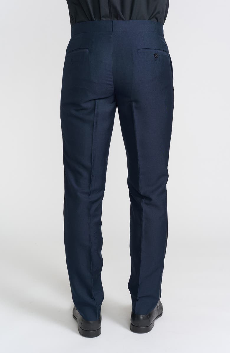 SAVILE ROW CO Slim FIt Navy Tuxedo Pants - 30-34" Inseam, Alternate, color, Navy