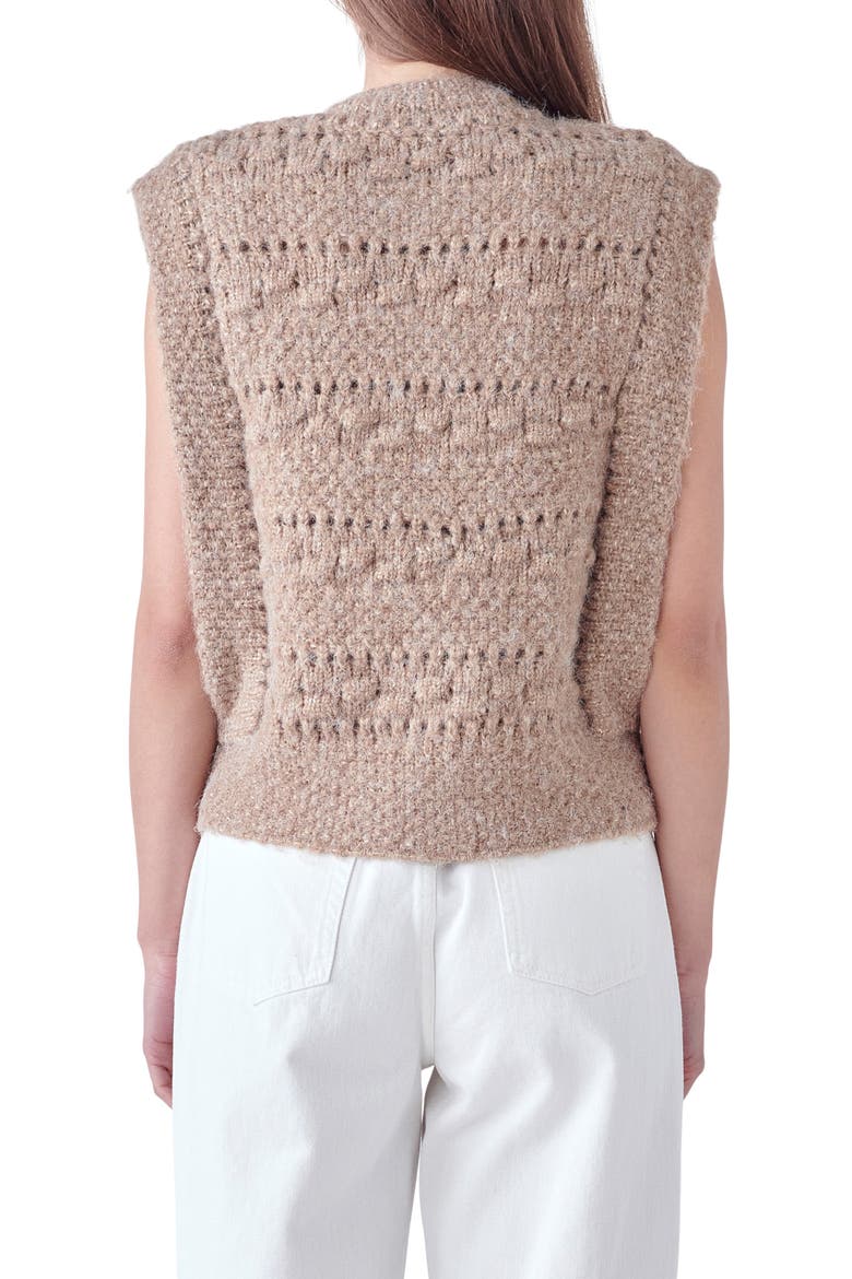 Textured Sweater Vest, Alternate, color, BROWN