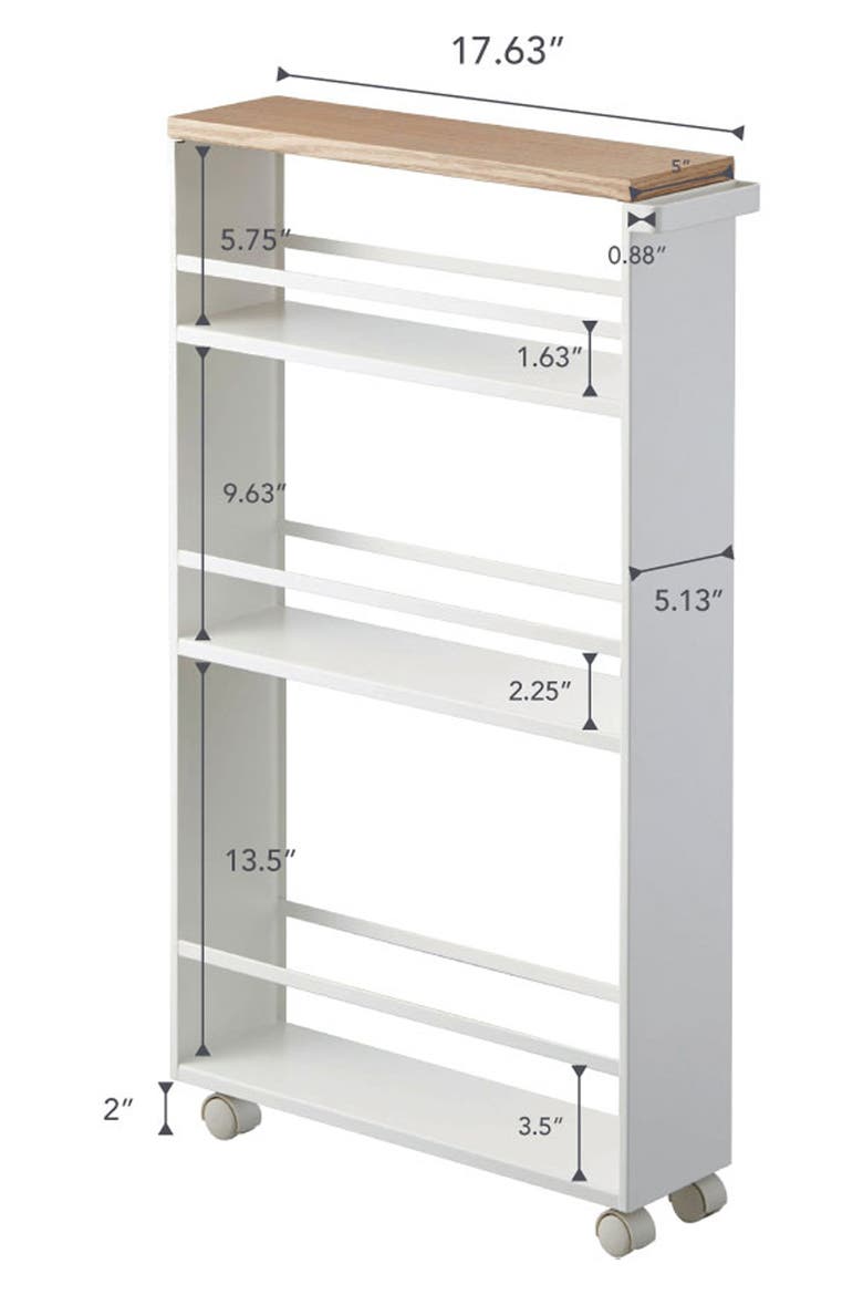 Steel Rolling Storage Cart, Alternate, color, WHITE
