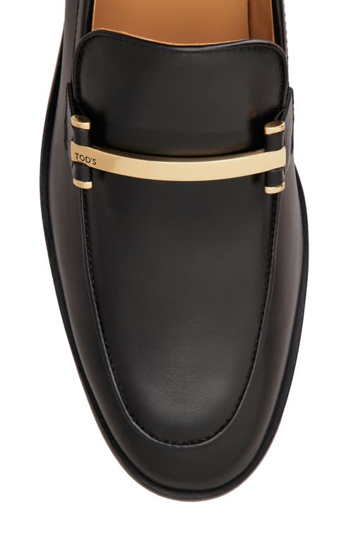 Shop Tod's Barretta Block Heel Loafer In Nero