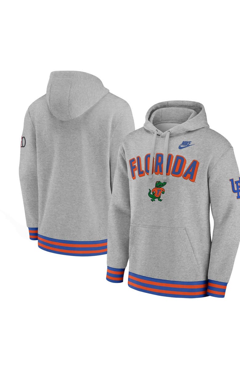 Nike Men's Nike Heather Gray Florida Gators Legacy Retro Pullover Hoodie, Alternate, color, Heather Gray