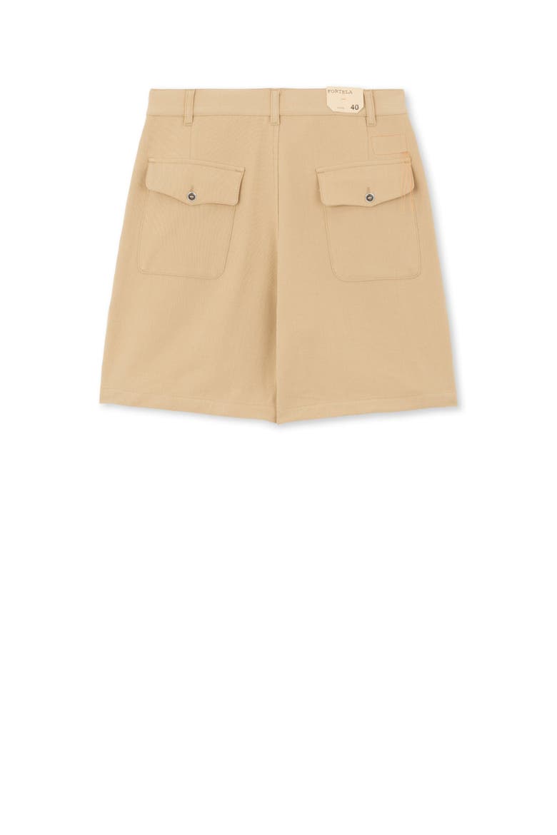 Jillian Cotton Bermuda with Pleats, Alternate, color, CAMEL
