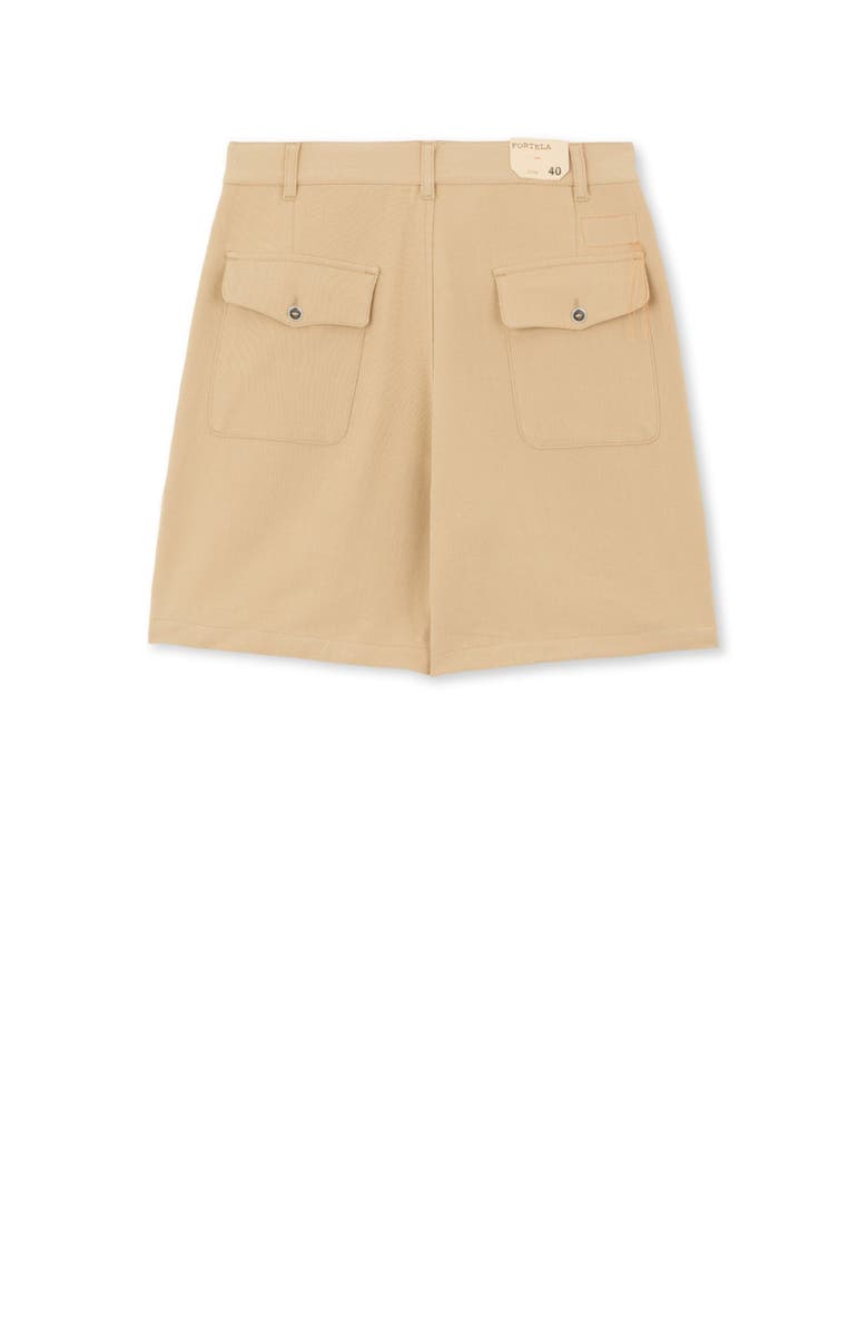 Fortela Jillian Cotton Bermuda with Pleats, Alternate, color, Camel