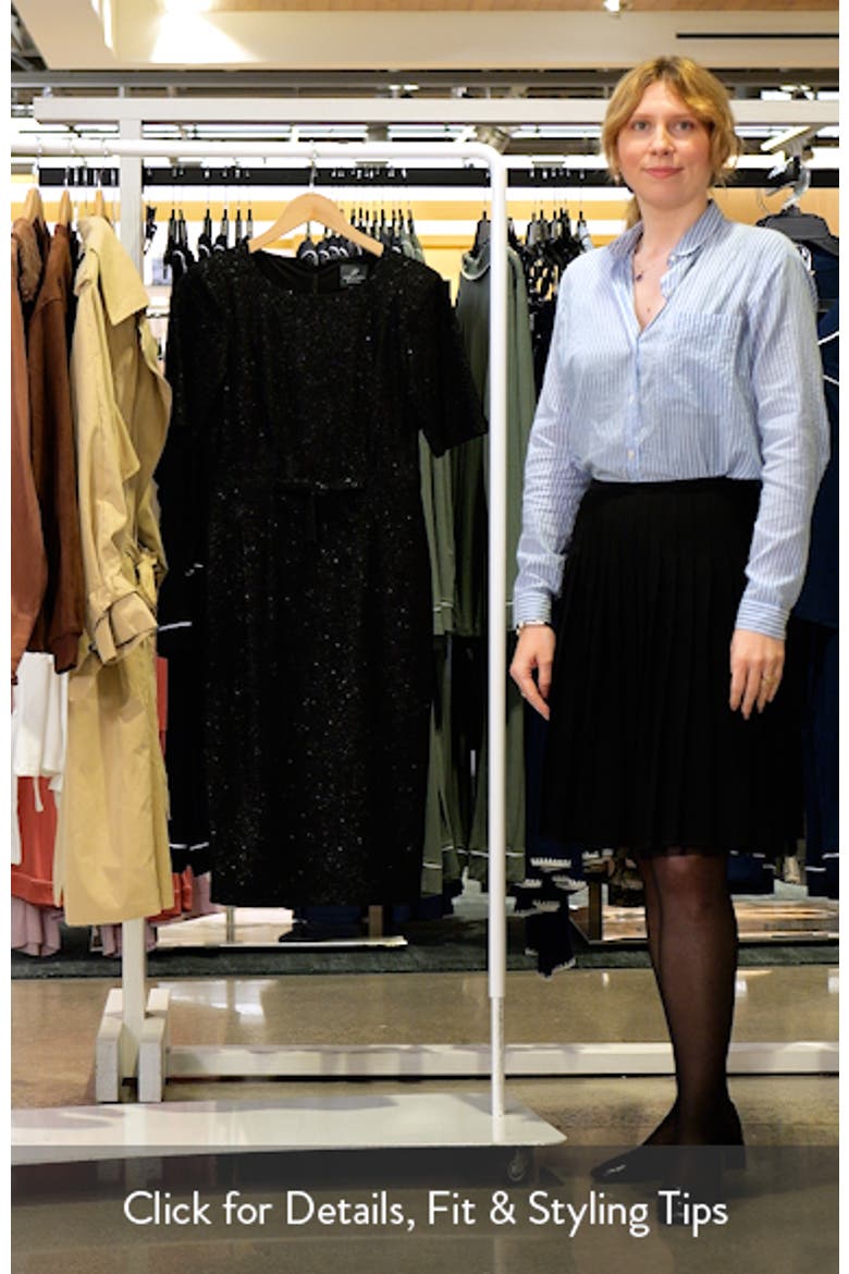 Stretch Shimmer Knit Bow Waist Sheath Dress video