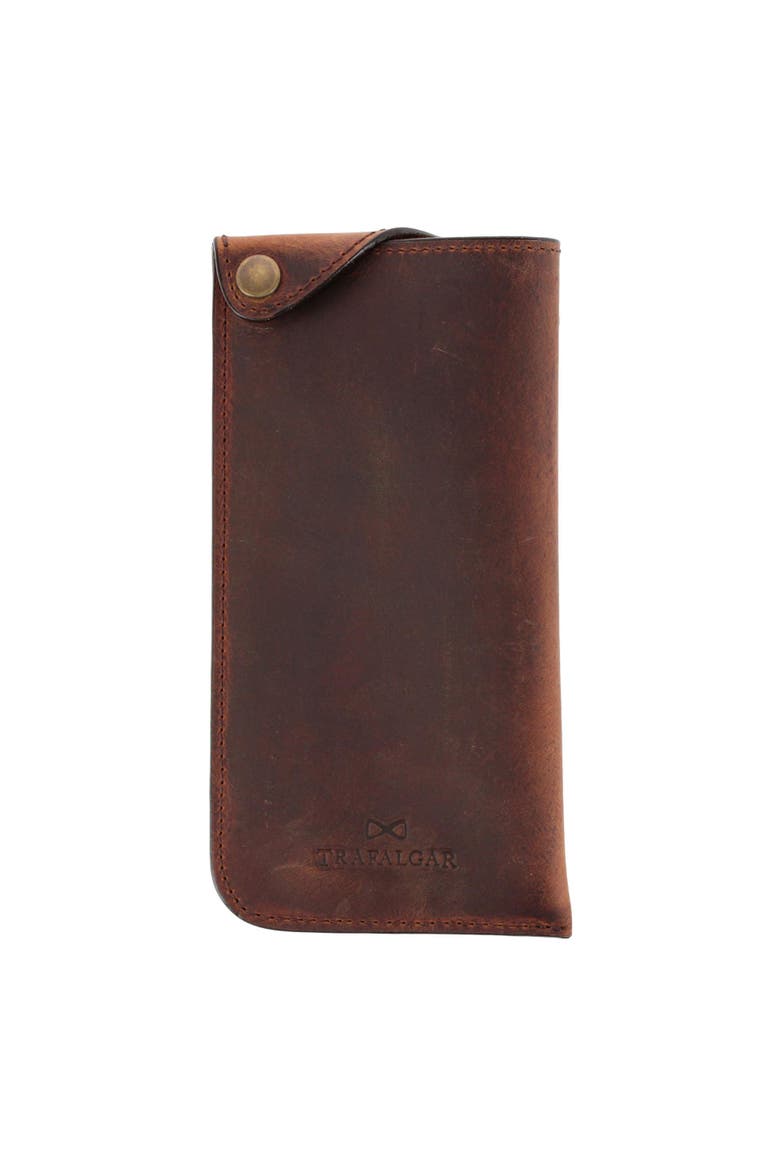 Doyle  Horse Leather Snap Closure Glass Case, Main, color, Tan
