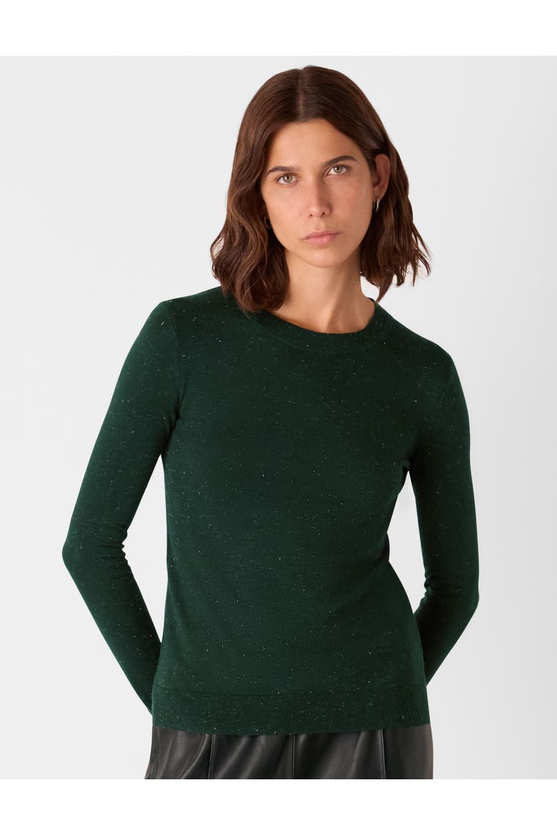 Annie Sparkle Crew Neck Top, Main, color, Dark Green