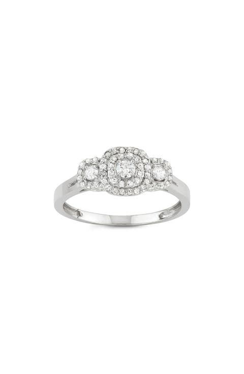10K White Gold Diamond Ring - 0.46ct.