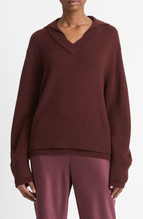 NORDSTROM GIBSON Girl Cowl Neck Long Sleeve Light Maroon Pullover Sweater Top L store