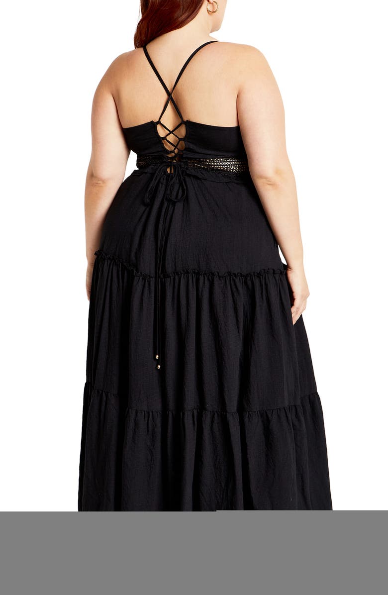 City Chic Aura Maxi Dress, Alternate, color, Black