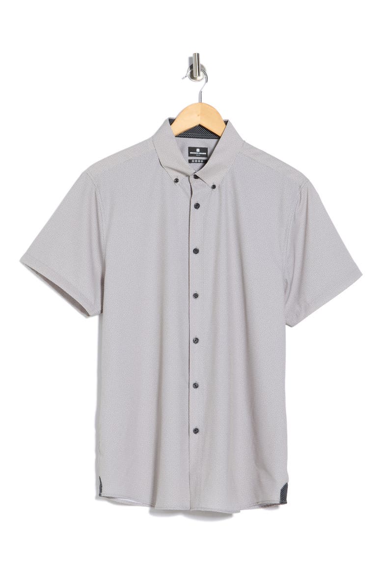 Wavy Geo Short Sleeve Shirt, Alternate, color, GREEN