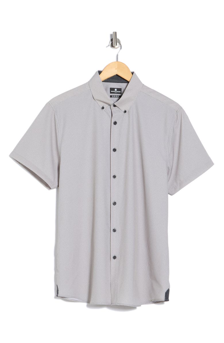 Brooklyn Brigade Wavy Geo Short Sleeve Shirt, Main, color, Green
