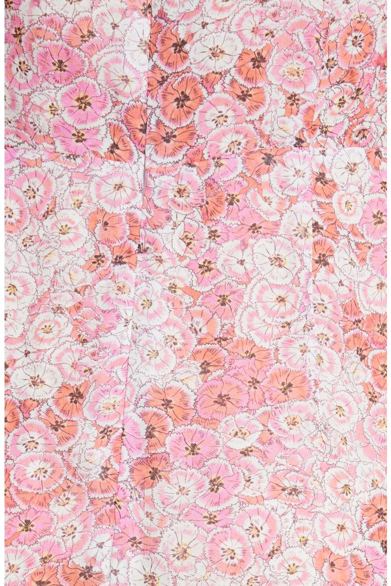 Rose Print Long Sleeve Silk Dress, Alternate, color, ROSE-FLEURS