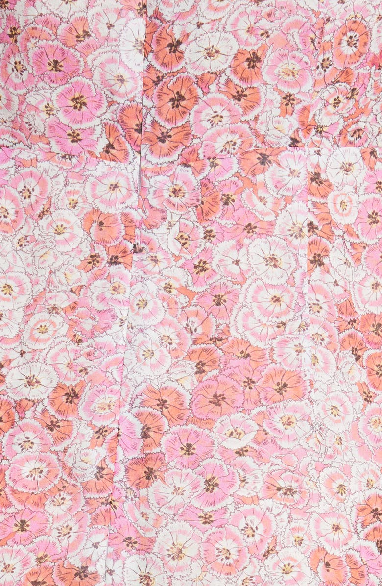 Giambattista Valli Rose Print Long Sleeve Silk Dress, Alternate, color, 