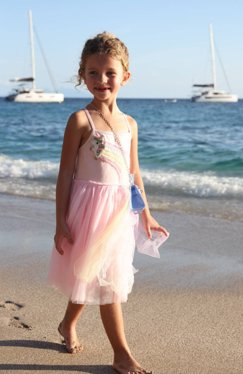 LOLA + THE BOYS LOLA + THE BOYS UNICORN RAINBOW TULLE DRESS 