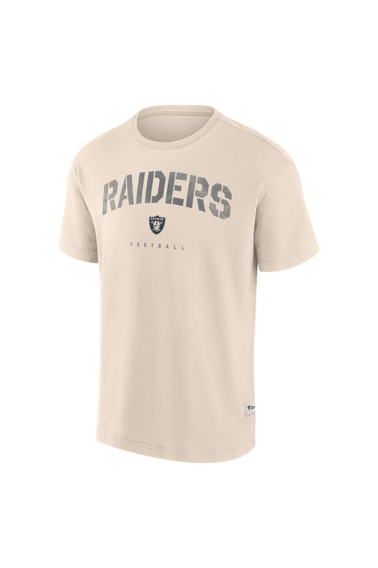 Men's Fanatics Cream Las Vegas Raiders Elements Weathered Tonal Future Ground T-Shirt, Alternate, color, Cream