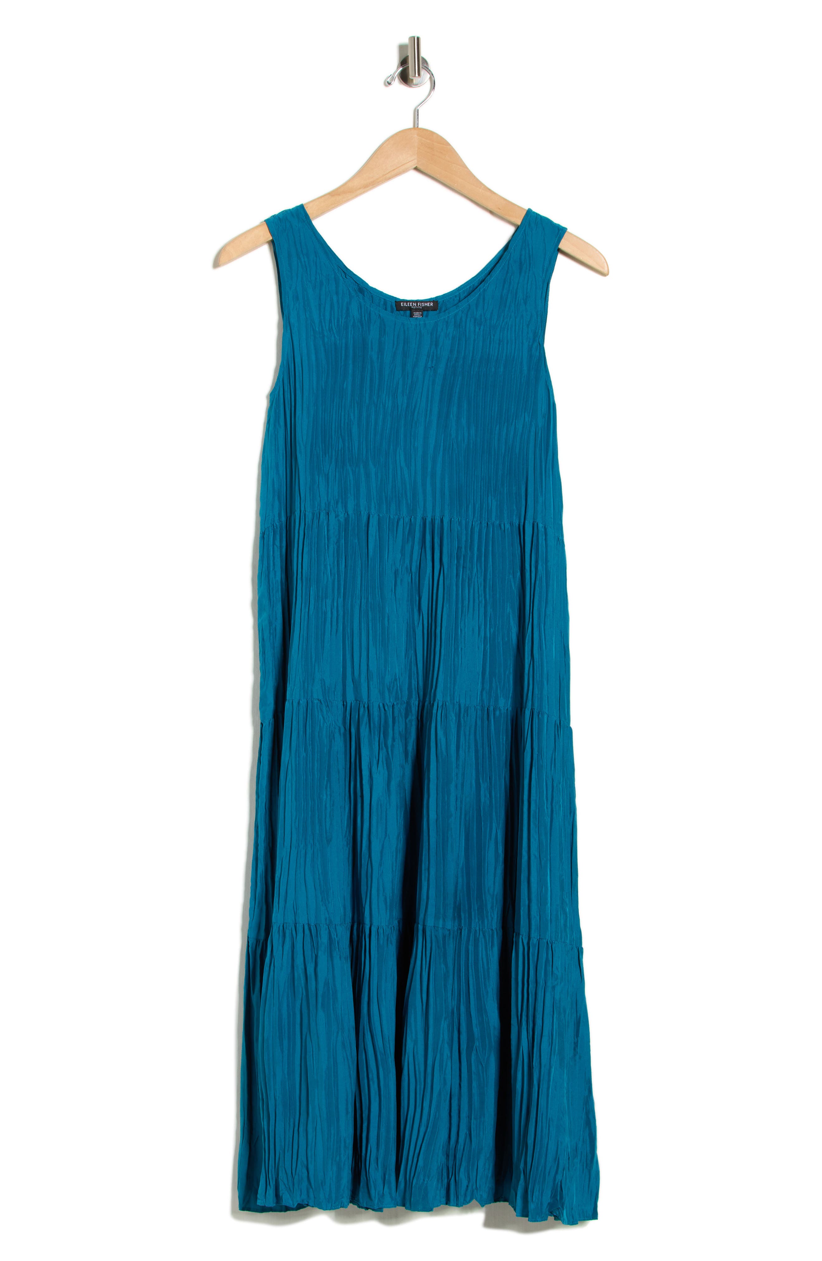 scoop neck sleeveless silk dress eileen fisher Eileen Fisher Dress XS Black Silk Draped Neck Sleeveless Basics Minimalist