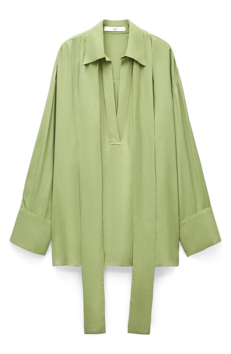 MANGO Tie Neck Chiffon Top, Alternate, color, 