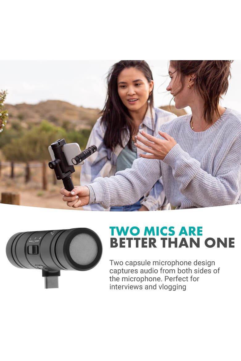 DoubleMic-UC Dual Capsule Phone Microphone for USB-C Devices, Alternate, color, Black