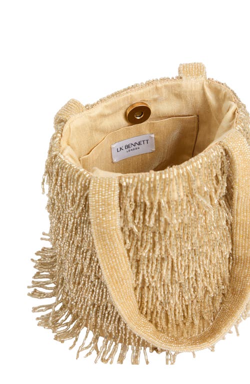 Lk Bennett Womens Gol-champagne Etsy Crystal And Mesh Beaded Bag In Champagne