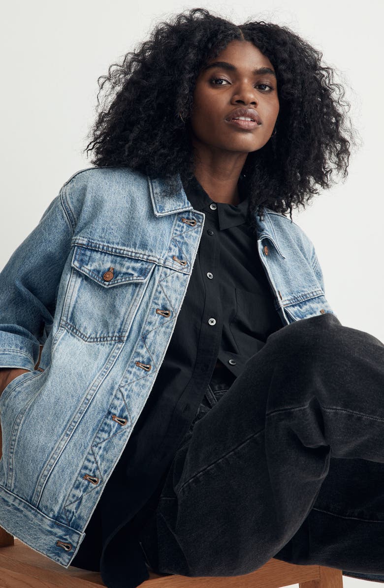 Madewell The Oversize Trucker Jean Jacket, Alternate, color, 