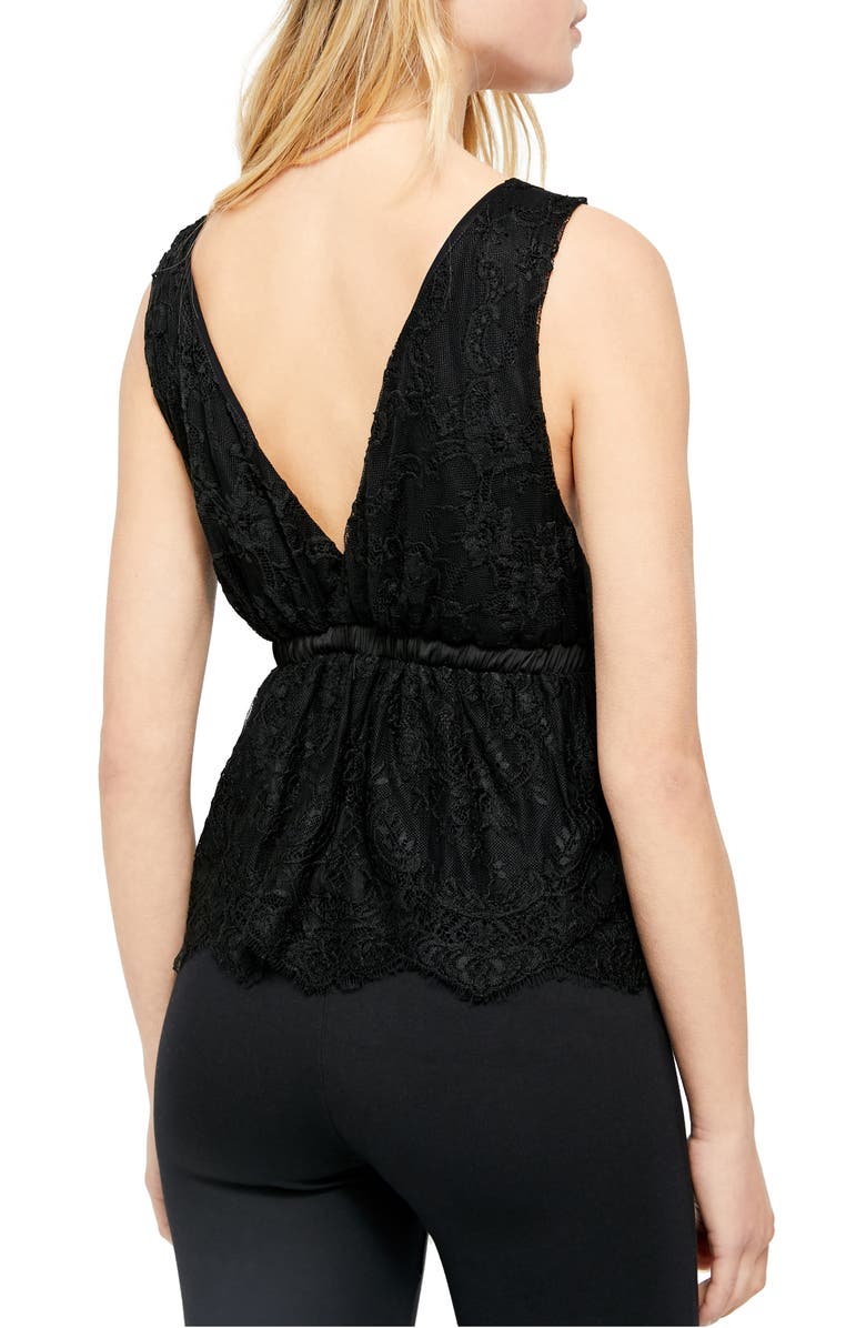 Free People Chante Lace Tank, Alternate, color, Black