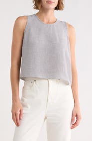 Renee C Stripe Sleeveless Cotton Top