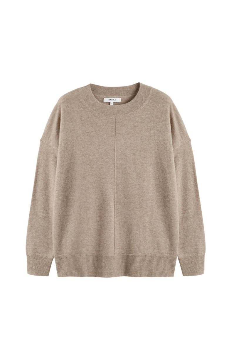 Wool-Cashmere Slouchy Sweater, Alternate, color, Warm Oatmeal