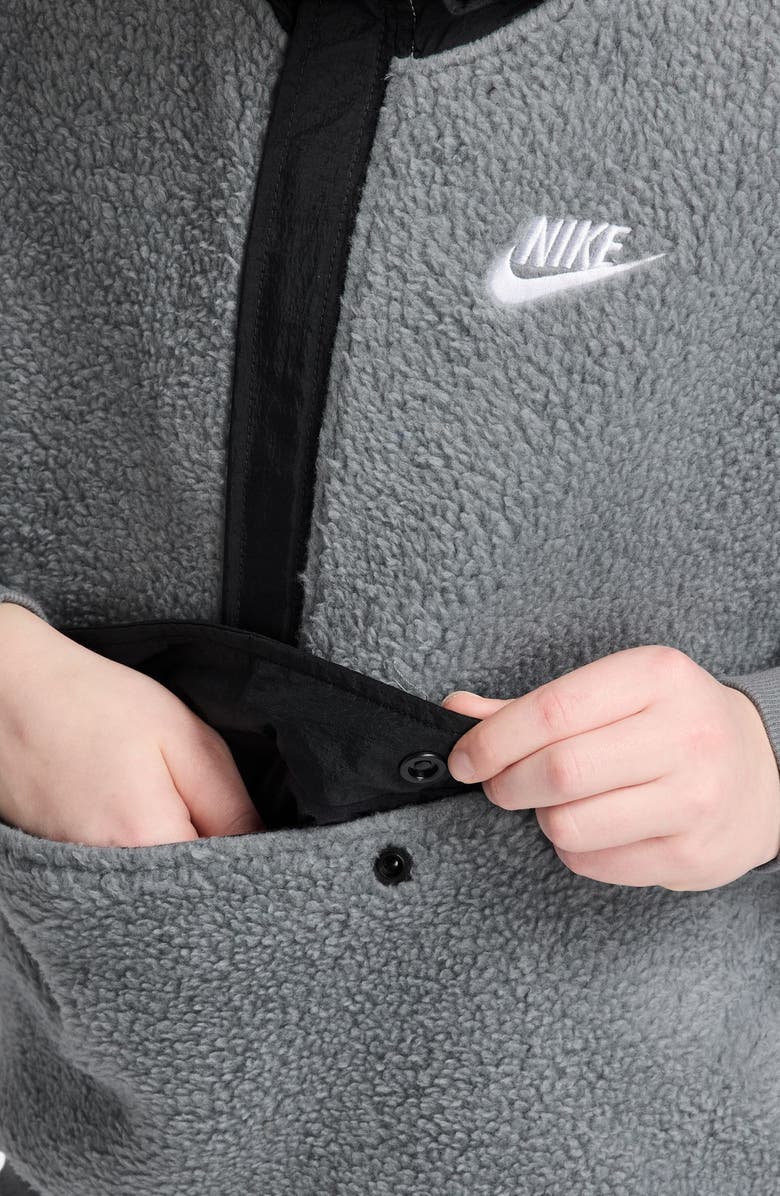 Nike Kids' Club Fleece Hoodie, Alternate, color, Smoke Grey/ Black/ White