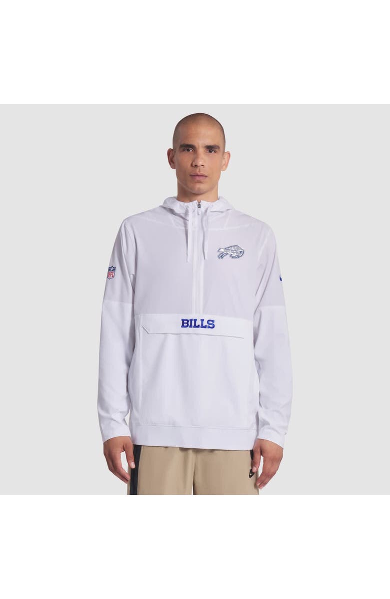 Nike Men's Nike White Buffalo Bills 2025 Rivalries Collection Sideline Anorak Half-Zip Hoodie Jacket, Main, color, White