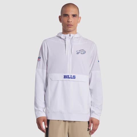 Men's Nike White Buffalo Bills 2025 Rivalries Collection Sideline Anorak Half-Zip Hoodie Jacket