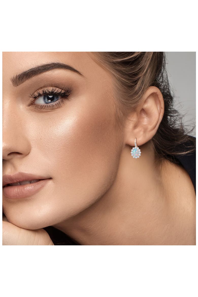Ethiopian Opal and Diamond Drop Earrings, Alternate, color, BLUE