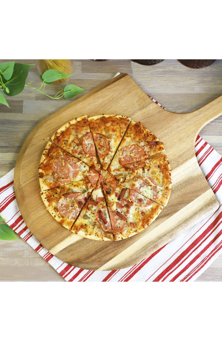 Megachef Acacia Wood Pizza Peel and Serving Board, Alternate, color, Acacia